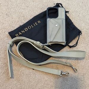 Bandolier Taupe iPhone 15 Pro Case with Strap
